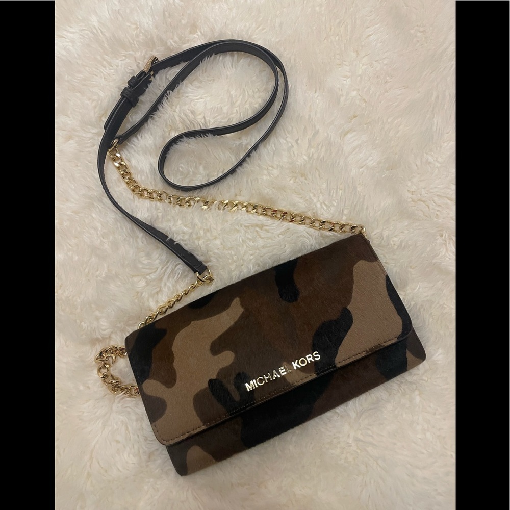 Michael Kors Jet Setter Wallet/Purse Camo calf hair